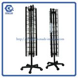 Custom Floor-Standing 4 Sides Rotating Metal Accessory Hanging Display Rack