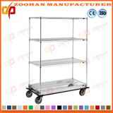 Metal Chrome Garage Storage Wire Shelving Organization with Wheels (Zhw148)