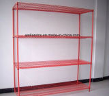 Powder Coated 4-Tiers Cargo Display Wire Panel Storage Rack Shelving