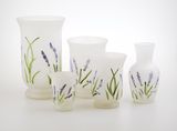 Handpainted Glass Hurricane Candle Holders (W03A-001-005)