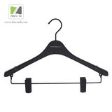 Black Anti-Slip Plastic Top / Bottom Hanger for Clothes