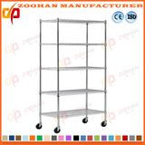 5 Shelf Mobile Chrome Wire Shelves Unit L36in*W18in*H72in (Zhw87)