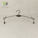 Custom Black Nickel Metal Wire Garment Hanger with Clips
