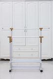 High Quality Double-Pole/Rod Telescopic Clothes Hanger with Wheels for Drying Clothes