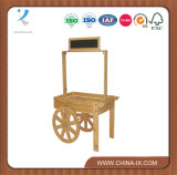 Wooden Vendor Cart with Chalkboard Header