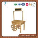 Wooden Vendor Cart with Chalkboard Header