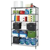 Freestanding Heavy Duty 6 Tiers Black Coated Shelving Kit Metal Wire Storage Rack