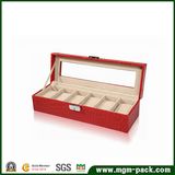 Red Luxury Handmade PU Leather Watch Box