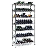 9 Bottle Adjustable Chrome Flat Metal Wine Rack (WR9035180A12C)