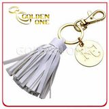 Promotion Tassel Style Leather Key Chain with Metal Pendant