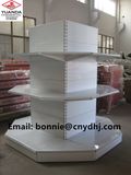 Double Sided 4 Layers Powder Coated Supermarket Shelf/ Gondola Rack