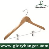 Wooden Suit Hanger for Hotel, Anti Skid Coat Hanger, Clip