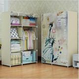 Modern Simple Wardrobe Household Fabric Folding Cloth Ward Storage Assembly King Size Reinforcement Combination Simple Wardrobe (FW-27E)