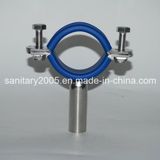Stainless Steel Pipe Holder with Blue Rubber Insert