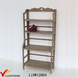 4 Tiers Vintage Wood Shelf Flower Rack