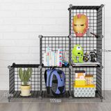 6 Cubes Space Saving Wall Mounted Metal Sheet Portable Magazine Rack