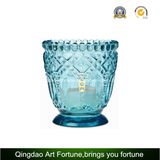 Printed Glass Votive Holder with Carved Design