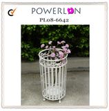 Popular Chic Antique White Metal Garden Outdoor Flower Plant Stand