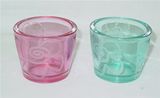 V-Shaped Clear Colorful Glass Votive Holder for Home Decor