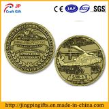 3D Helicopter Antique Bronze Metal Challenge Coin (Series 3)