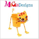 New Style Fashion Lovely Cat Metal Animal Planter Pot Garden Decor