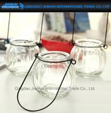 Pumpkin Glass Flower Plant Vase with Easy Hanging Holder