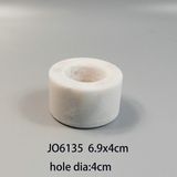 White Cylinder Natural Marble Candle Holder