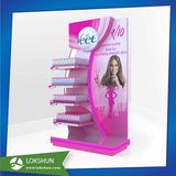 High Quality Sturdy China MDF Display Rack with 4 Shelves Wooden Flooring Display Pop Display Stand for Personal Care Products