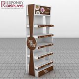 Nice Custom Designed Wood Napkins Commodity Display Stand Rack Paper Floor Display Shelf