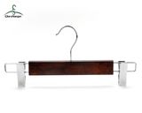 Wholesale Wooden Cloth Hanger with Metal Clips for Women Skirt (GLWH160)