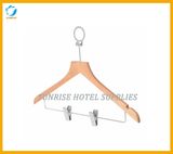 Anti-Theft Wooden Clothes Hanger with Clips