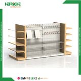 Metal Wooden Gondola Supermarket Shelf Display Rack