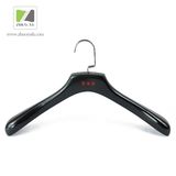 Custom Glossy Black Wooden Hanger with Laser Logo