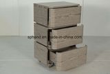 Oak Veneer Finish Three Level Drawer Display Stand