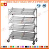 4tier Chrome Metal Wire Mesh Display Shelves Storage Rack (ZHw180)