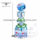 Red Rolor Cardboard Floor Display Stand for Store Candy Display
