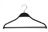 Zara Shape Black Plastic Laminated Hanger for Clothes