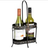 Double Bottles Wine Holder with Hand Shank