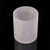 Large Straight Frosted Glass Candle Holders
