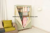 Cheap Canvas Metal Wardrobe Garment Rack for Bedroom Clothes Storage