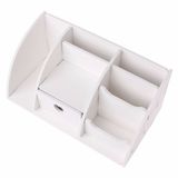 White DIY Wooden Desk Makeup Organizer Storage Drawer