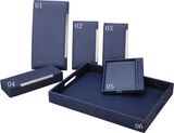 Convenient Navy Blue PU Notepad Blotter with Pen Loop