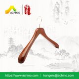 Glossy Mahogany Wooden Wide Shoulder Clothes Hanger (ACH114)