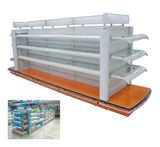 Double Side Supermarket Cosmetics Display Glass Shelf with LED Light Box