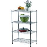 Multi-Purpose 4 Tiers Light Duty DIY Metal Kitchen Microwave Oven Wire Rack in Chrome