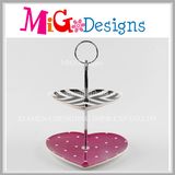 Elegant Gifts Colorful Heart-Shaped Ceramic Cake Plate