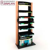 Adjustable 5 Layers Custom Logo Floor Wood Honey Display Stand Rack