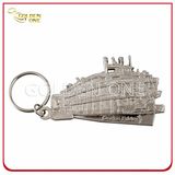 Loose Pulley Shiny Sliver Plated Metal Key Tag