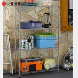 Knock Down Style 4-Tier NSF Wire Shelving Unit 19mm Pole Light Duty Garage Tool Storage Rack