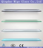 6mm 8mm 10mm 12mm Clear / Colored Tempered Glass Shelf with High Polished Edge